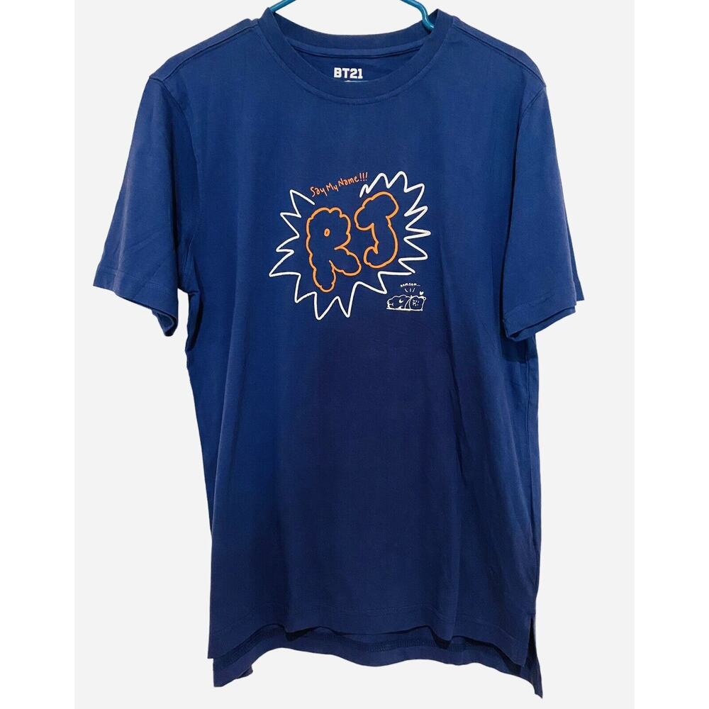 BTS BT21 Shirt New RJ Jin Alpaca Women Size Medium NWT KPop Bangtan Boys Blue